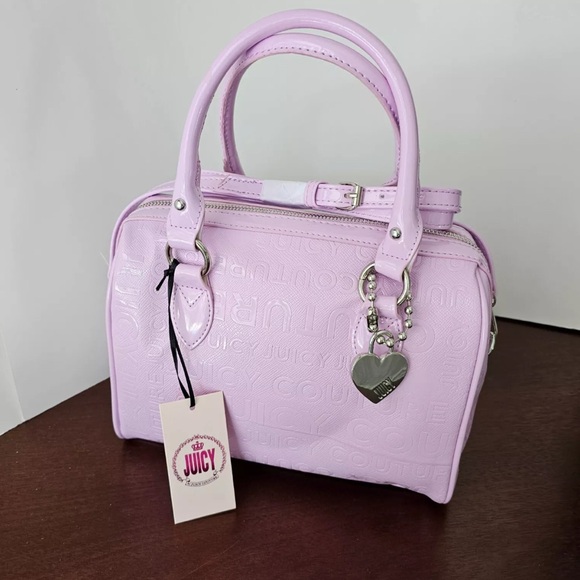 Juicy By Juicy Couture Monogrammed chain my Heart satchel Orchid Bouquet - Picture 1 of 10